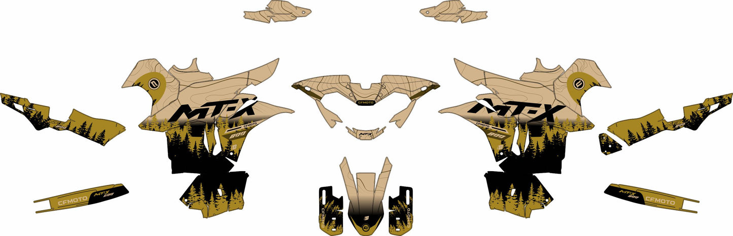 CF MOTO MT-X 800-1000 FULL GRAPHICS KIT ''ADVENTURE SAND'' DESIGN