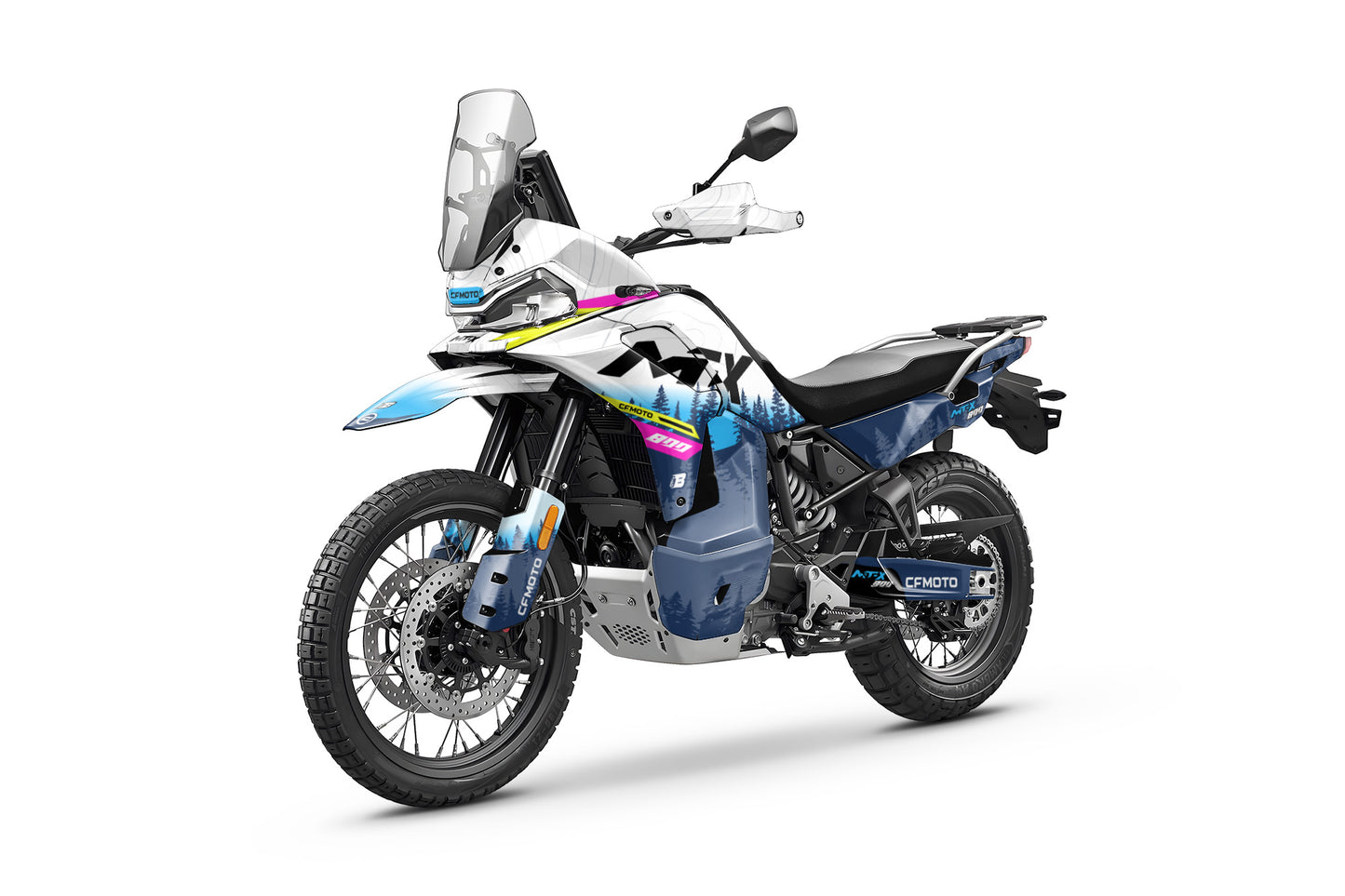 CF MOTO MT-X 800-1000 FULL GRAPHICS KIT ''ADVENTURE WHITE'' DESIGN