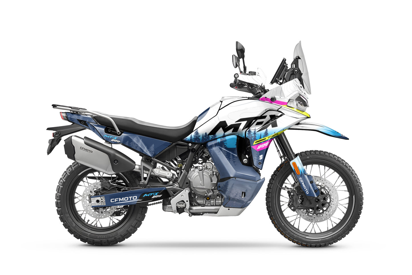CF MOTO MT-X 800-1000 FULL GRAPHICS KIT ''ADVENTURE WHITE'' DESIGN