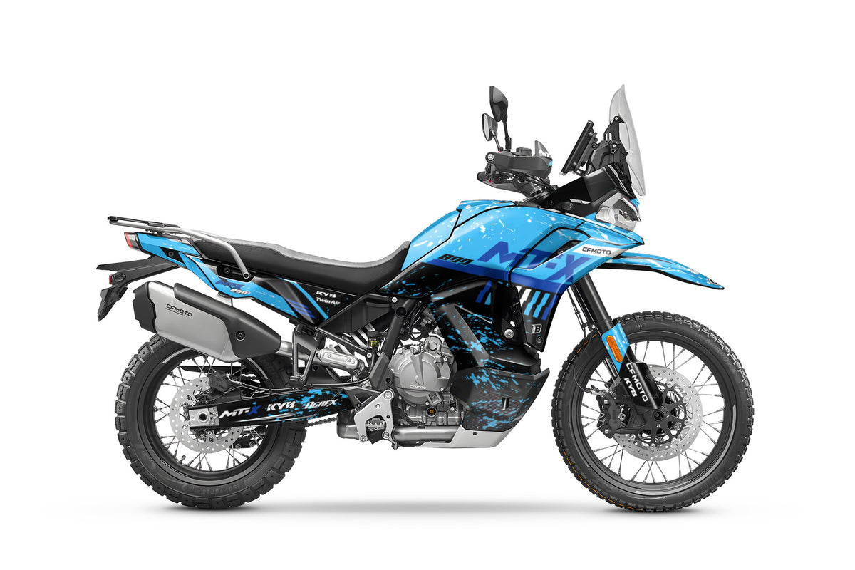 CF MOTO MT-X 800-1000 FULL GRAPHICS KIT ''DIRTED BLUE'' DESIGN