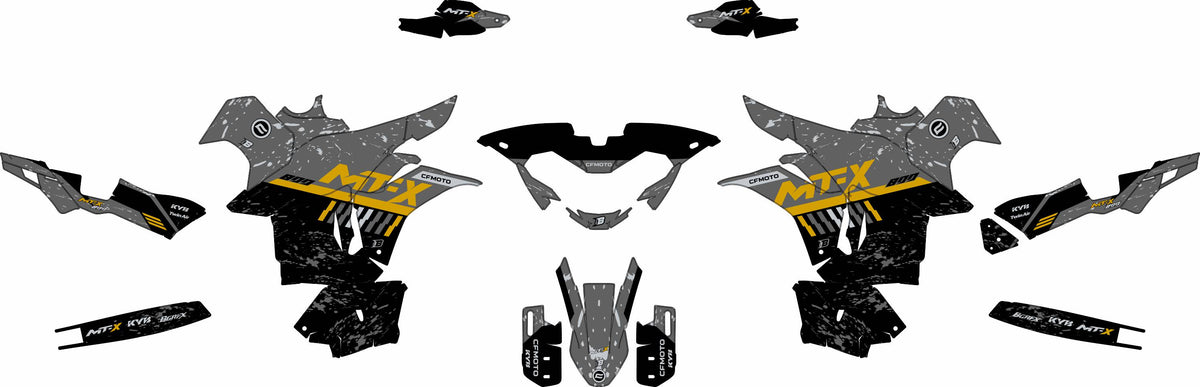 CF MOTO MT-X 800-1000 FULL GRAPHICS KIT ''DIRTED BRONZE'' DESIGN