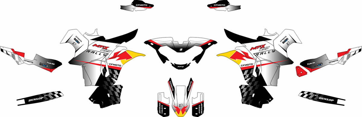 CF MOTO MT-X 800-1000 FULL GRAPHICS KIT ''FACTORY WHITE'' DESIGN