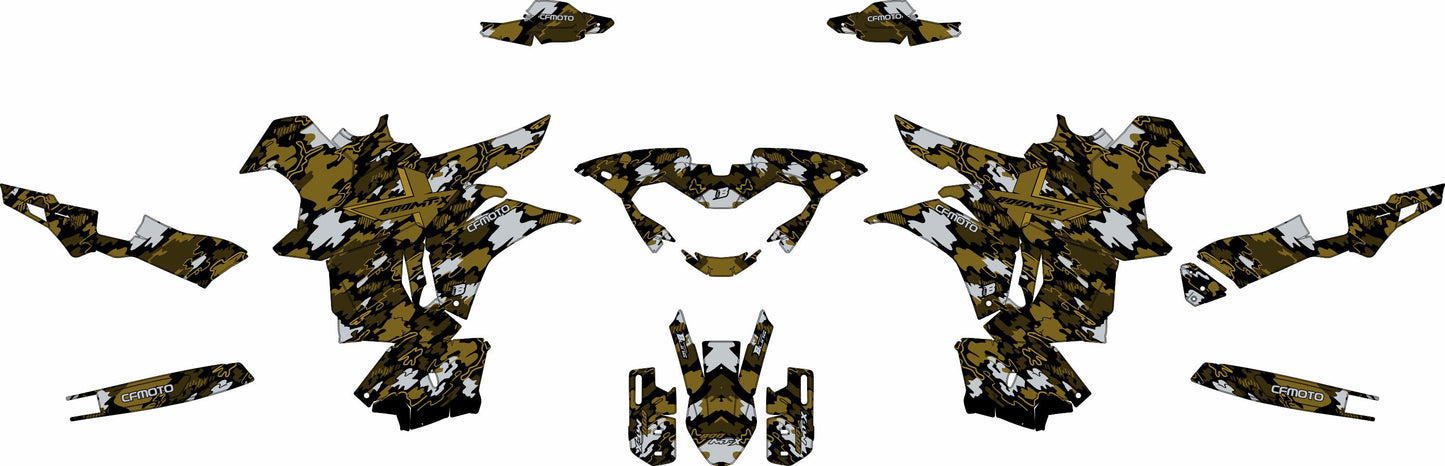 CF MOTO MT-X 800-1000 FULL GRAPHICS KIT ''CAMO V1 BRONZE'' DESIGN