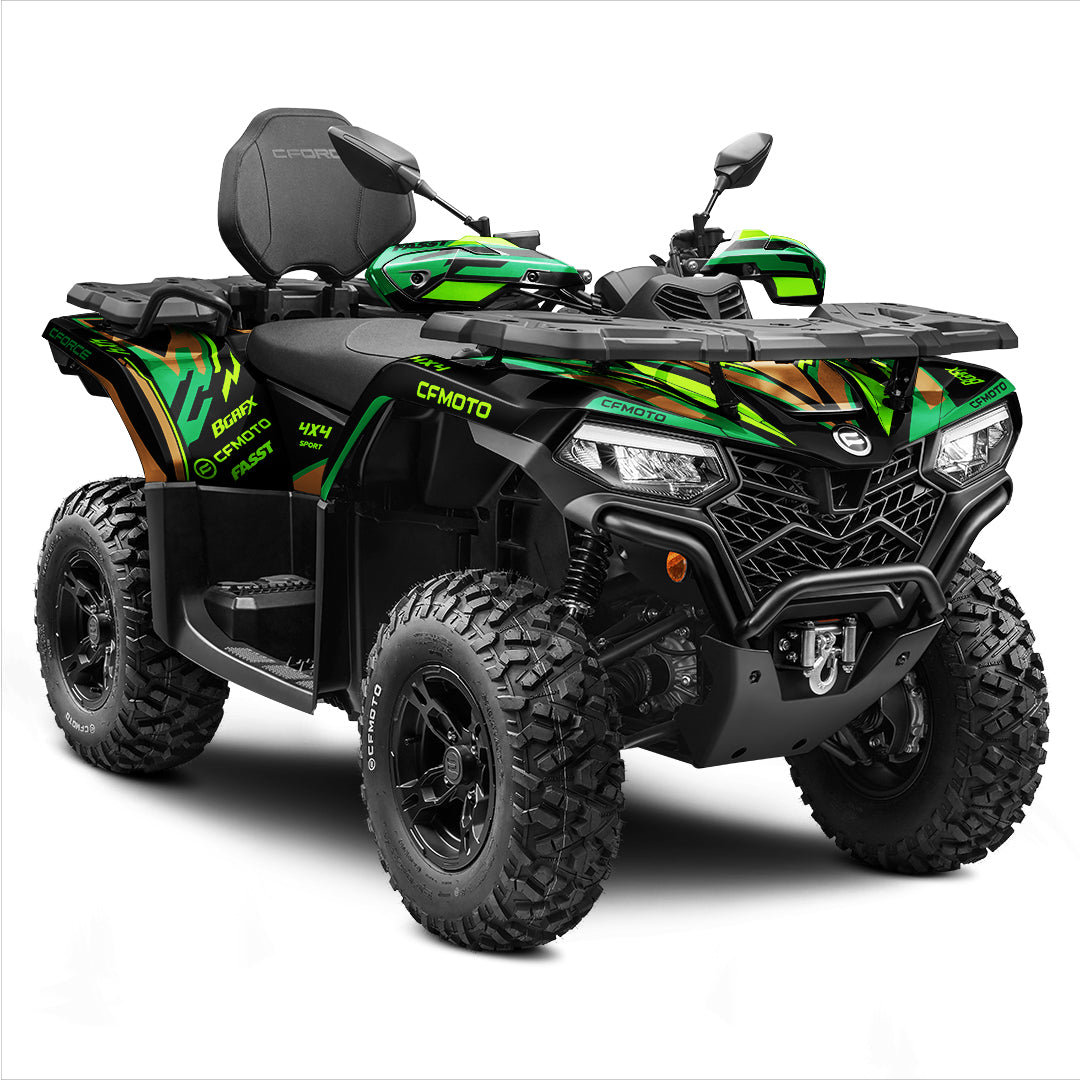 CFMOTO CFORCE 400 520 FULL GRAPHICS KIT ''TANTRUM GREEN'' DESIGN