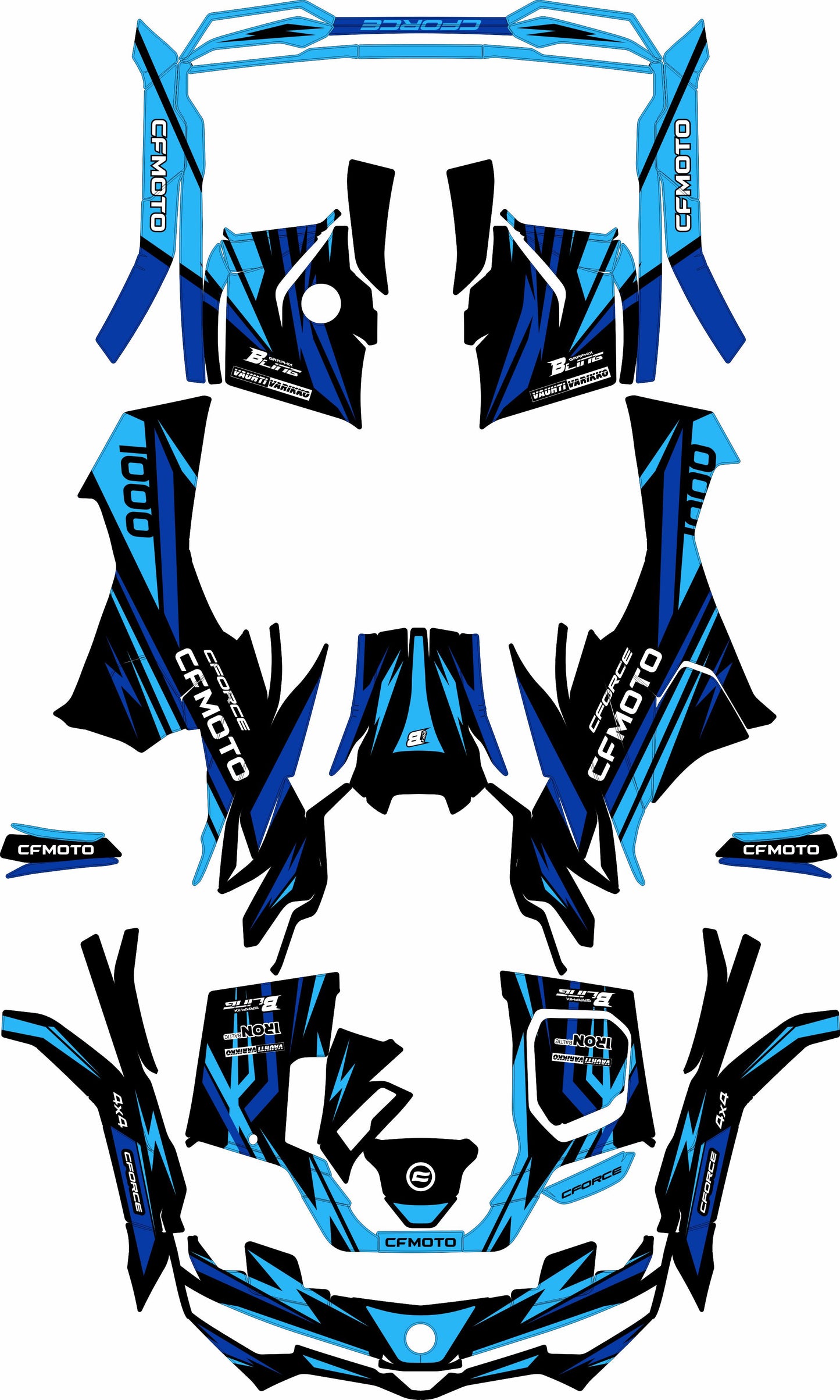 CFMOTO CFORCE G3 FULL GRAPHICS KIT ''FACTORED BLUE'' DESIGN