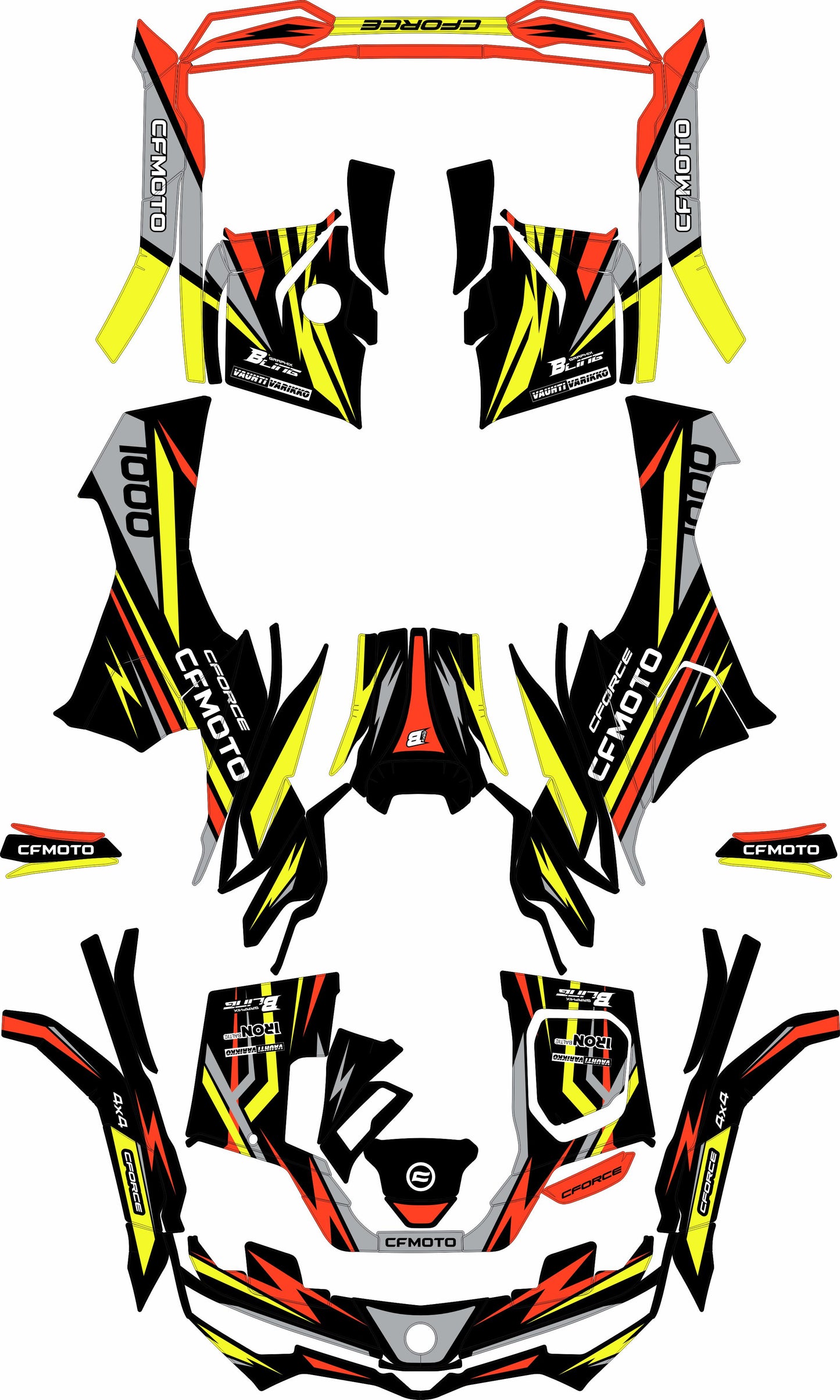 CFMOTO CFORCE G3 FULL GRAPHICS KIT ''FACTORED FLUO'' DESIGN