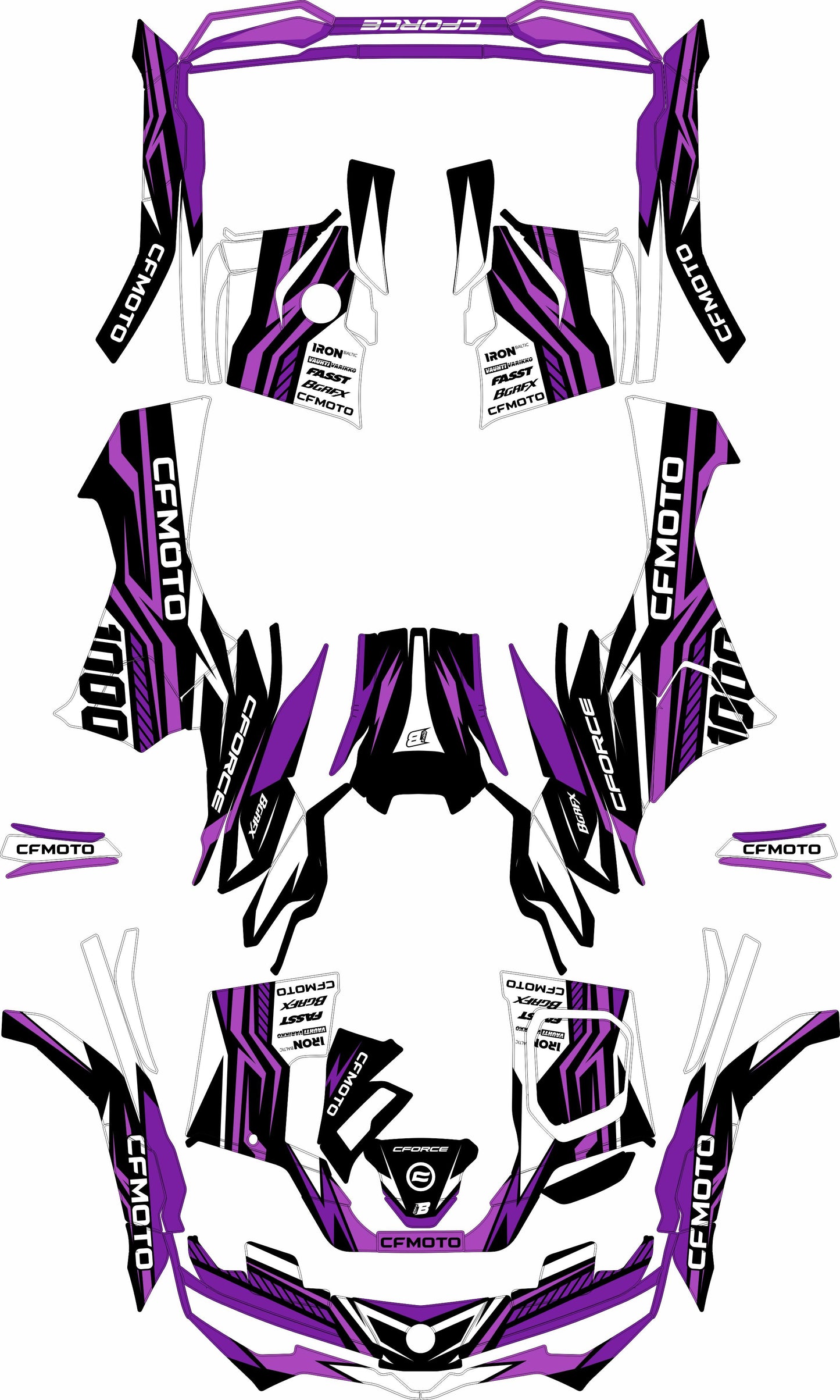 CFMOTO CFORCE G3 FULL GRAPHICS KIT ''FUSION PURPLE'' DESIGN