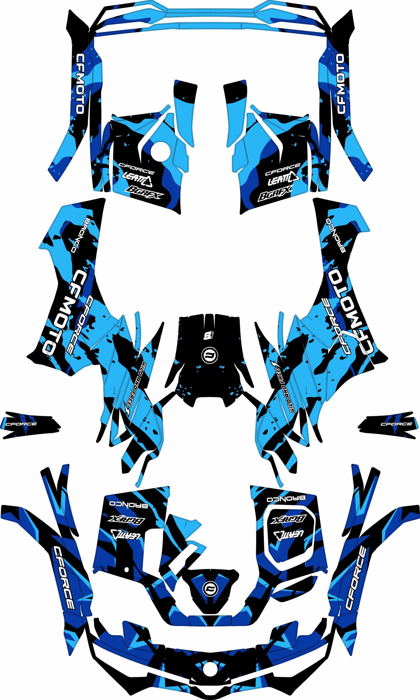 CFMOTO CFORCE G3 FULL GRAPHICS KIT ''CAMED BLUE'' DESIGN