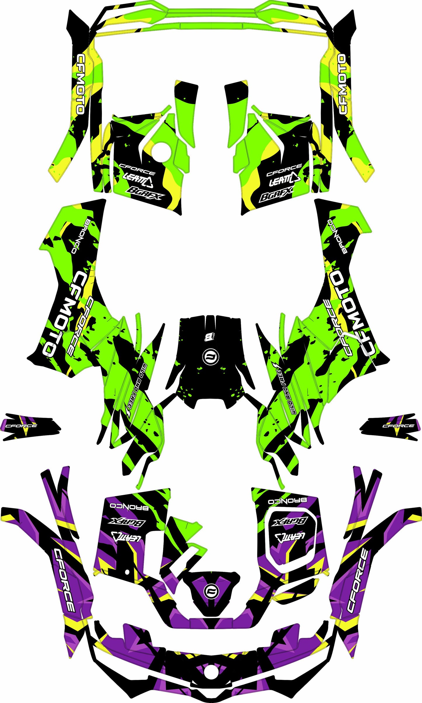 CFMOTO CFORCE G3 FULL GRAPHICS KIT ''CAMED GREEN'' DESIGN