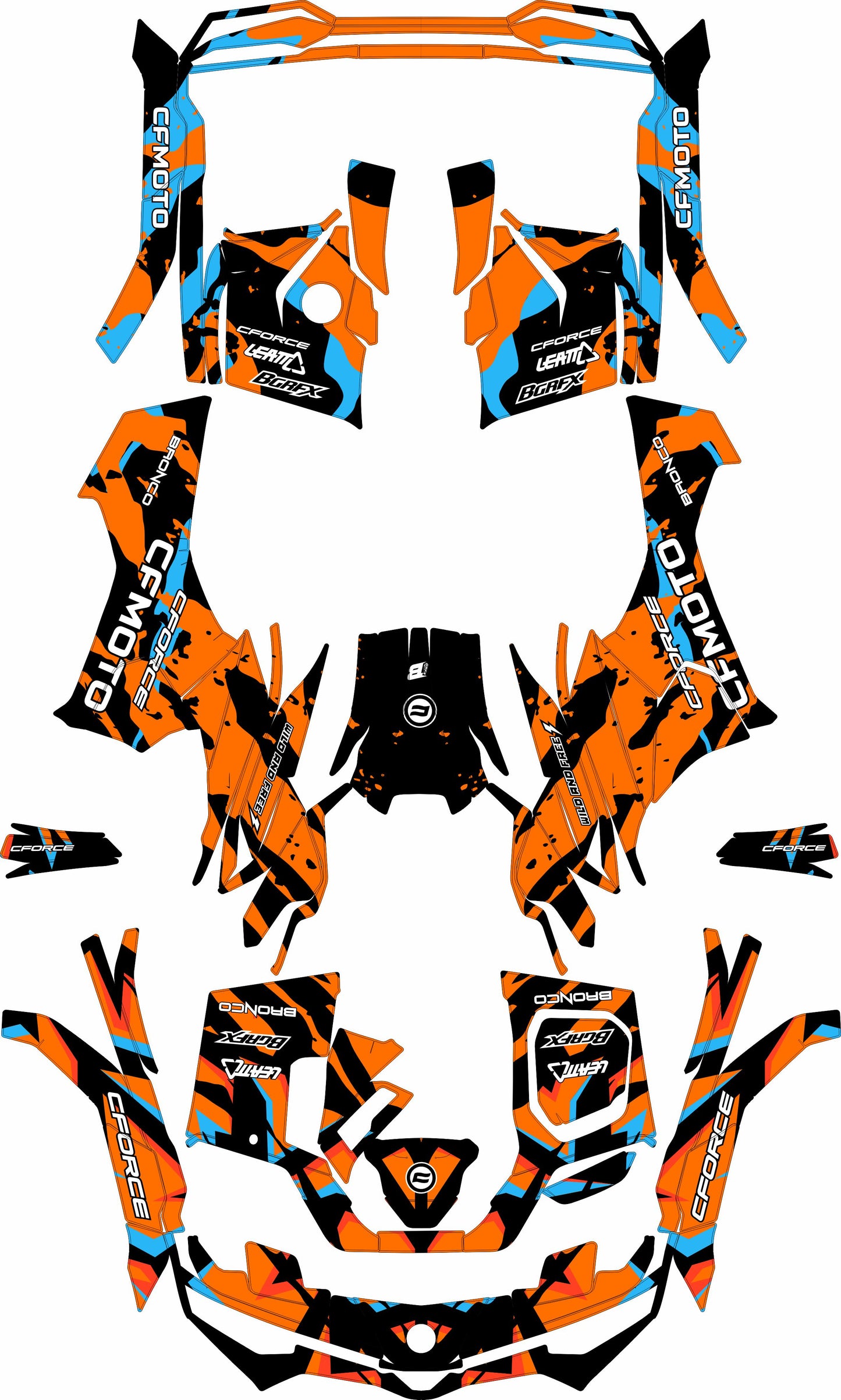 CFMOTO CFORCE G3 FULL GRAPHICS KIT ''CAMED ORANGE'' DESIGN