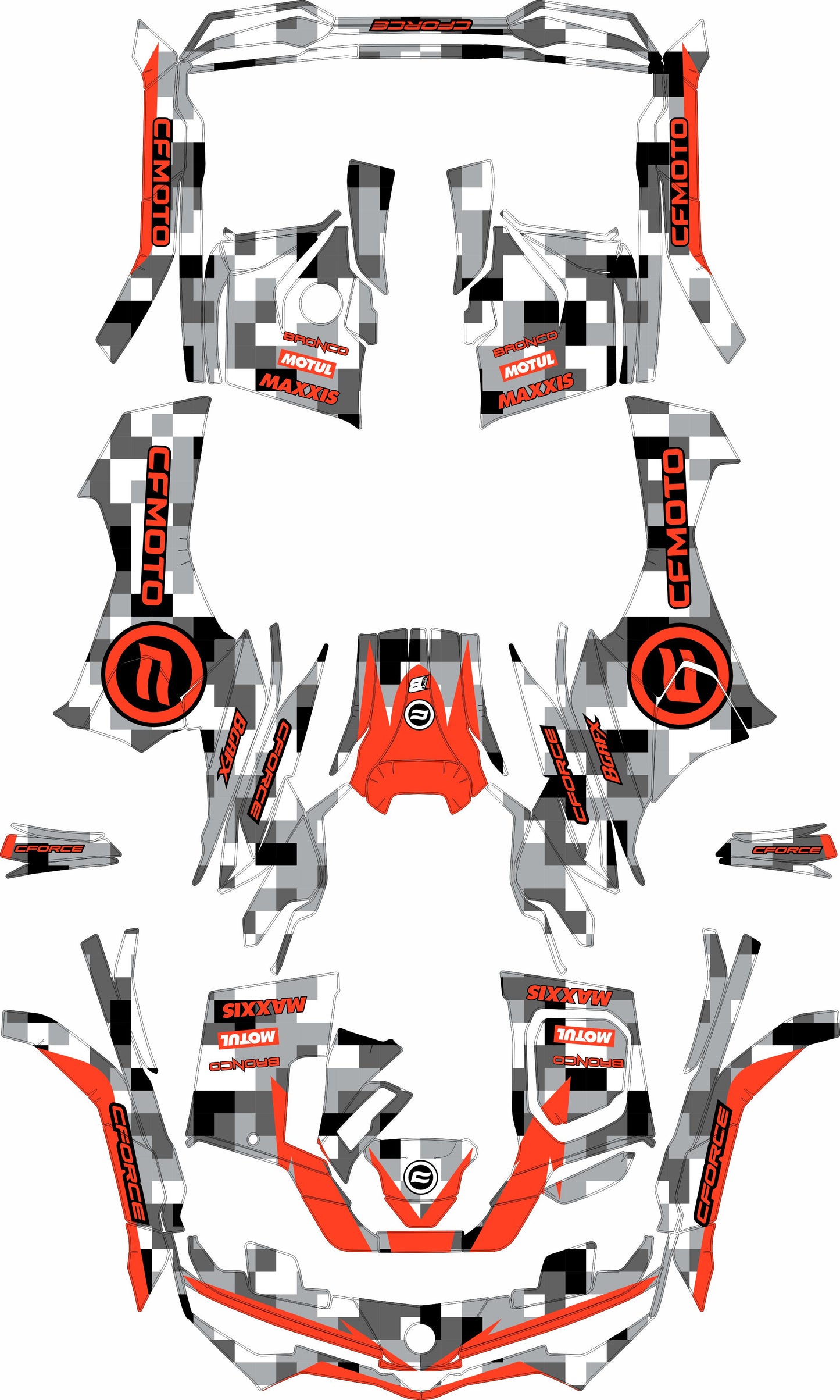 CFMOTO CFORCE G3 FULL GRAPHICS KIT ''CAMO V2 ORANGE'' DESIGN