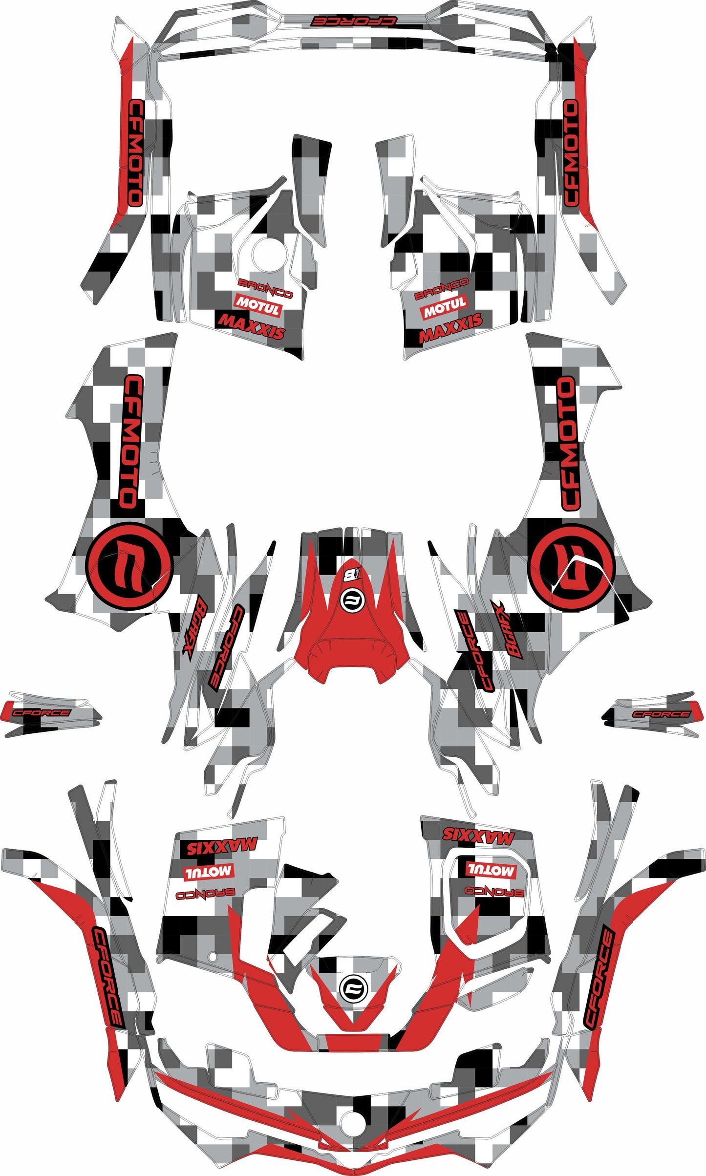 CFMOTO CFORCE G3 FULL GRAPHICS KIT ''CAMO V2 RED'' DESIGN