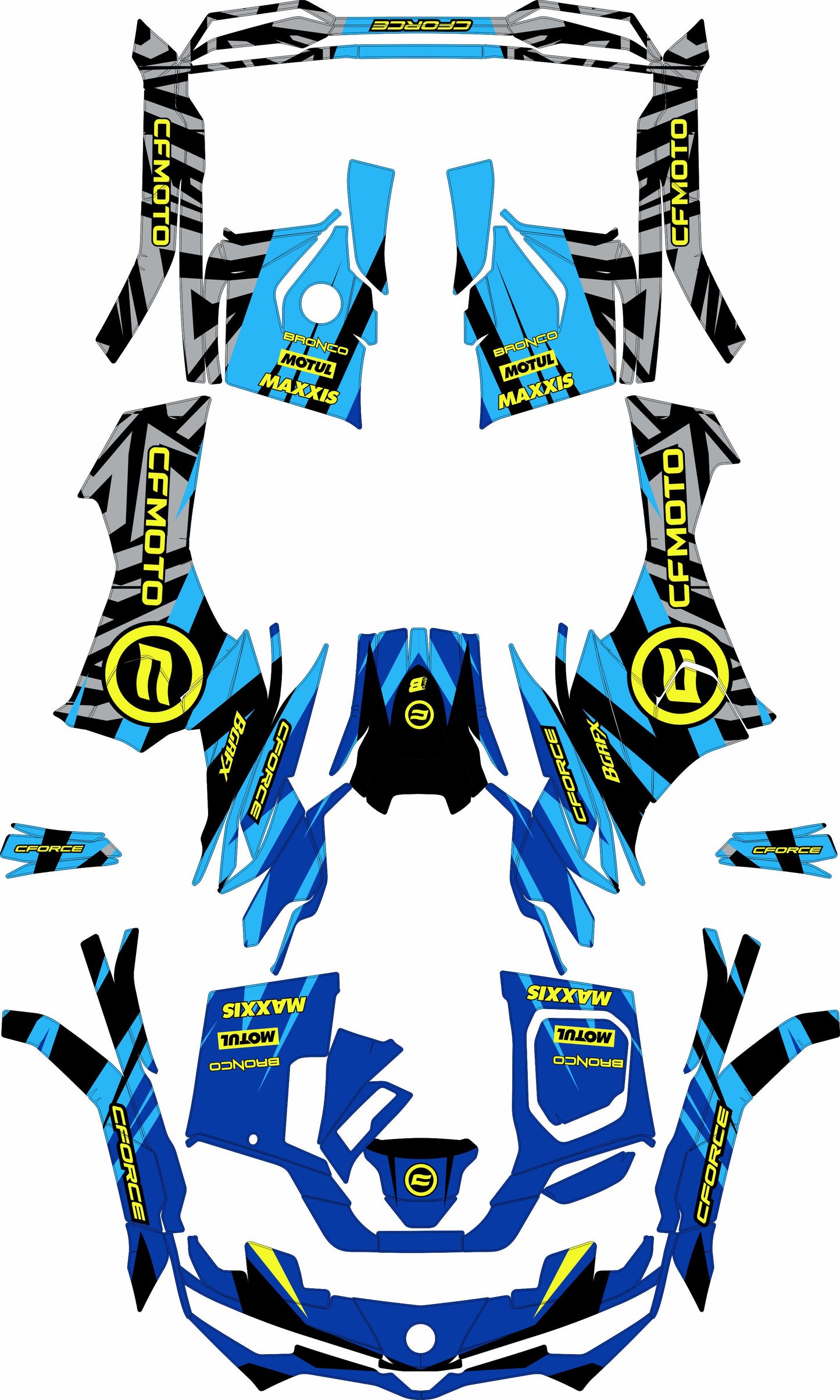 CFMOTO CFORCE G3 FULL GRAPHICS KIT ''PULSED BLUE'' DESIGN