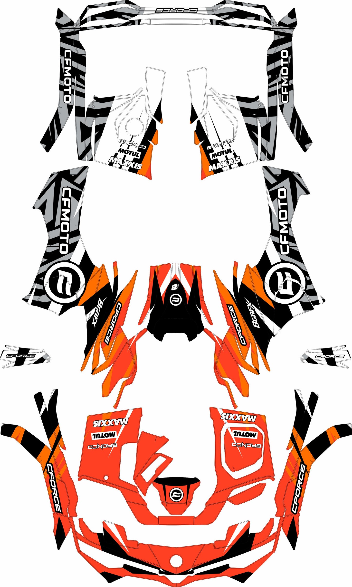 CFMOTO CFORCE G3 FULL GRAPHICS KIT ''PULSED ORANGE'' DESIGN bling graphix