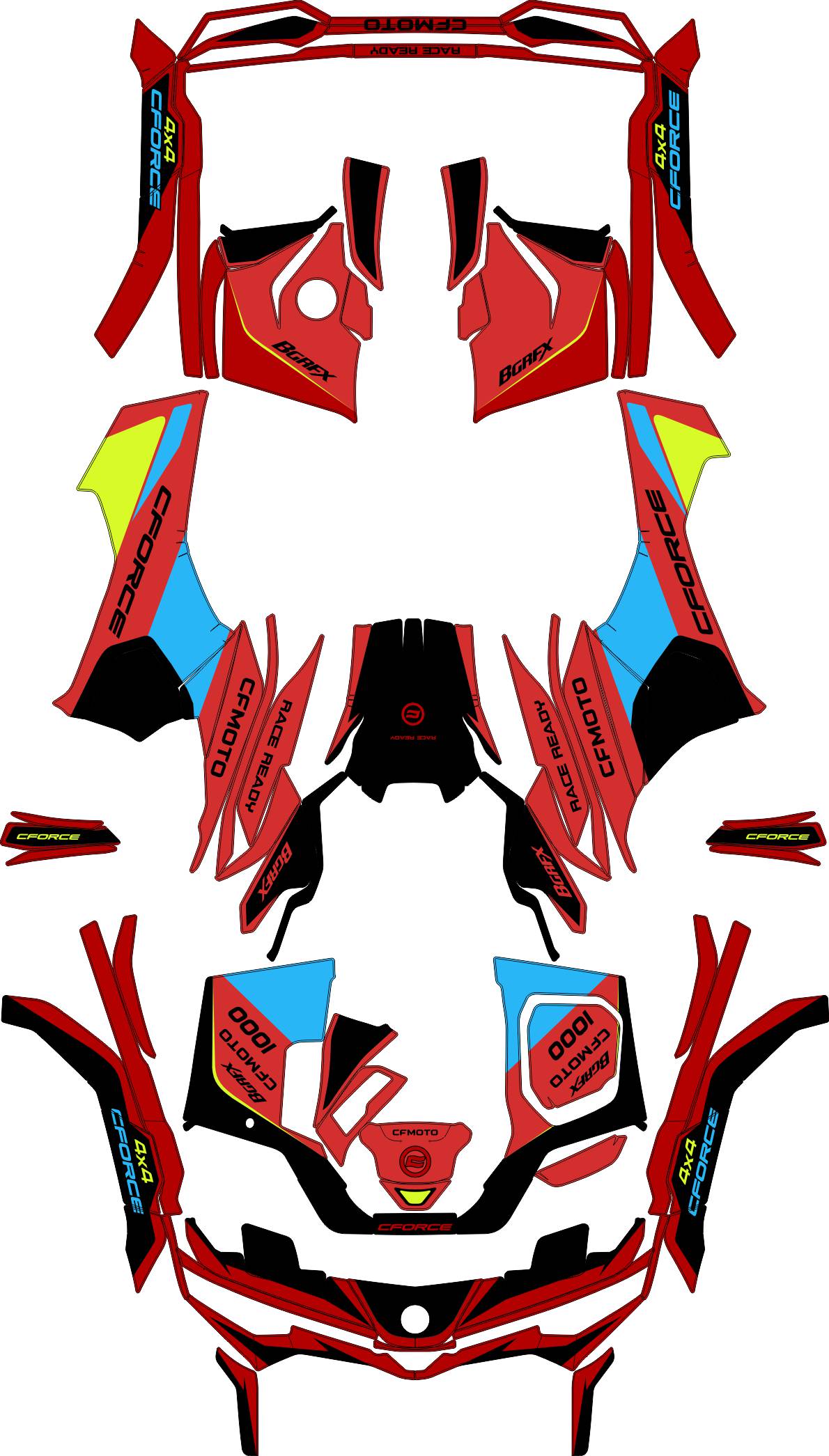 CFMOTO CFORCE G3 FULL GRAPHICS KIT ''RESERVE RED'' DESIGN