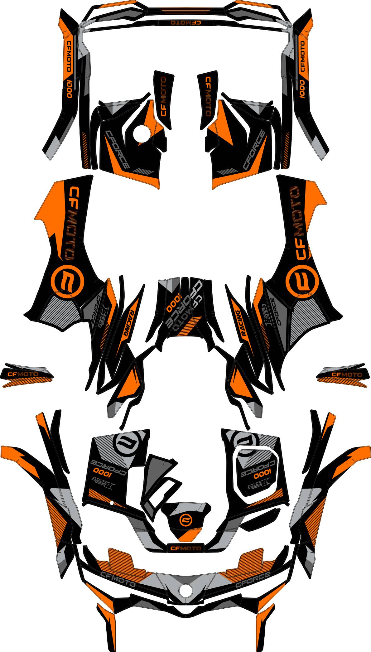 CFMOTO CFORCE G3 FULL GRAPHICS KIT ''TRAFIC ORANGE'' DESIGN