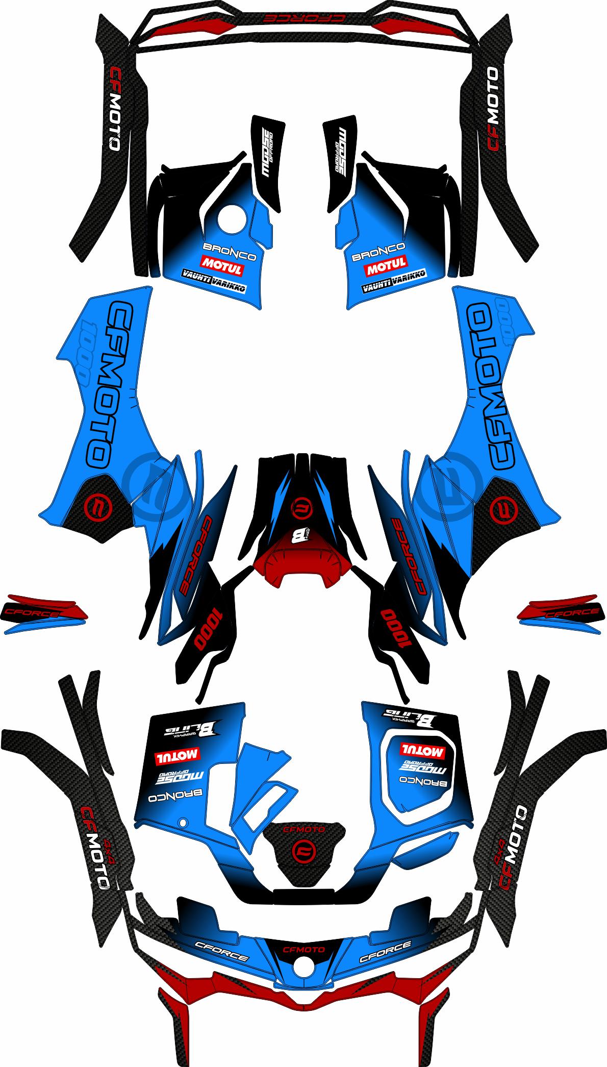 CFMOTO CFORCE G3 FULL GRAPHICS KIT ''FACTORY BLUE'' DESIGN