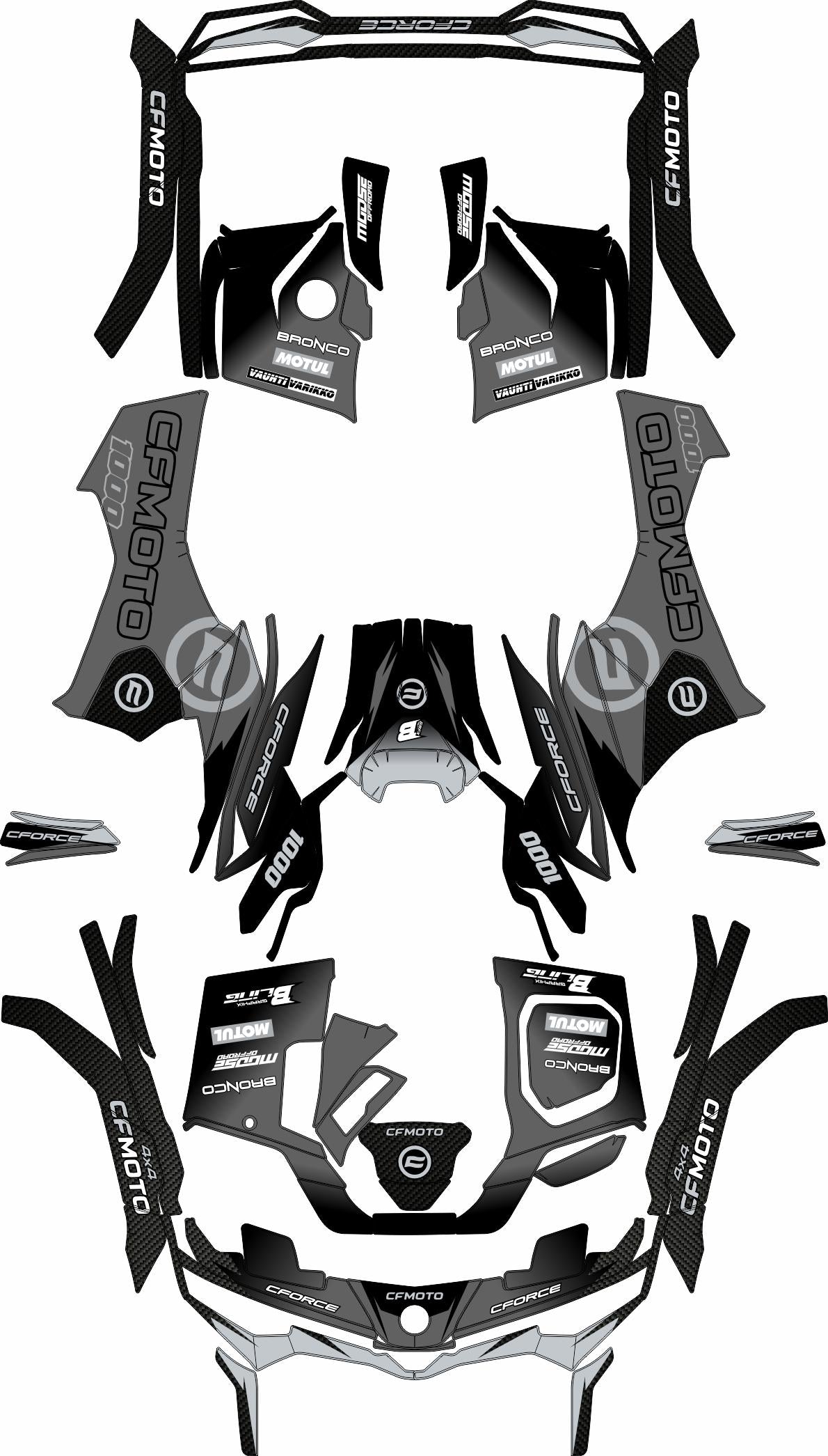 CFMOTO CFORCE G3 FULL GRAPHICS KIT ''FACTORY GREY'' DESIGN