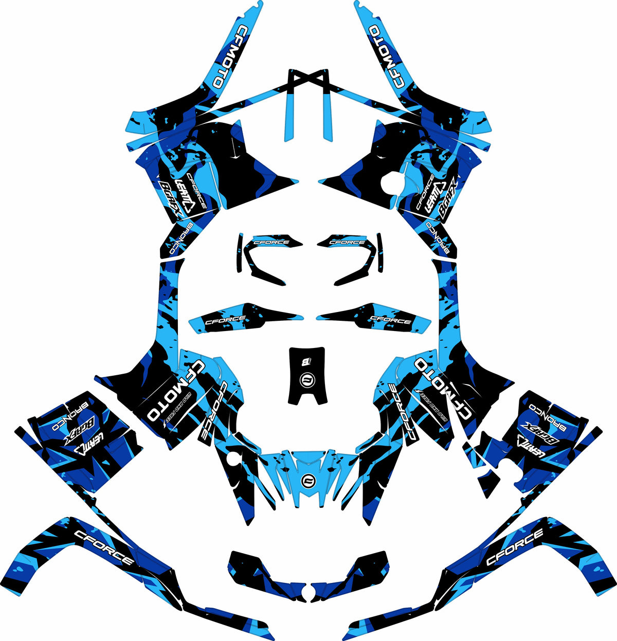 Bgrfx Graphics CFMOTO CFORCE G2 FULL GRAPHICS KIT ''CAMED BLUE'' DESIGN – bling graphix