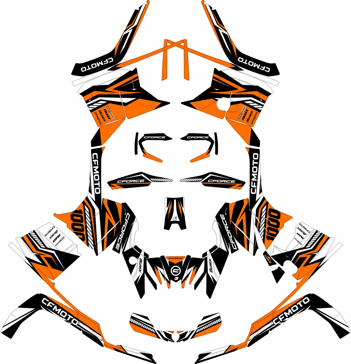 CFMOTO CFORCE G2 FULL GRAPHICS KIT ''FUSION ORANGE'' DESIGN