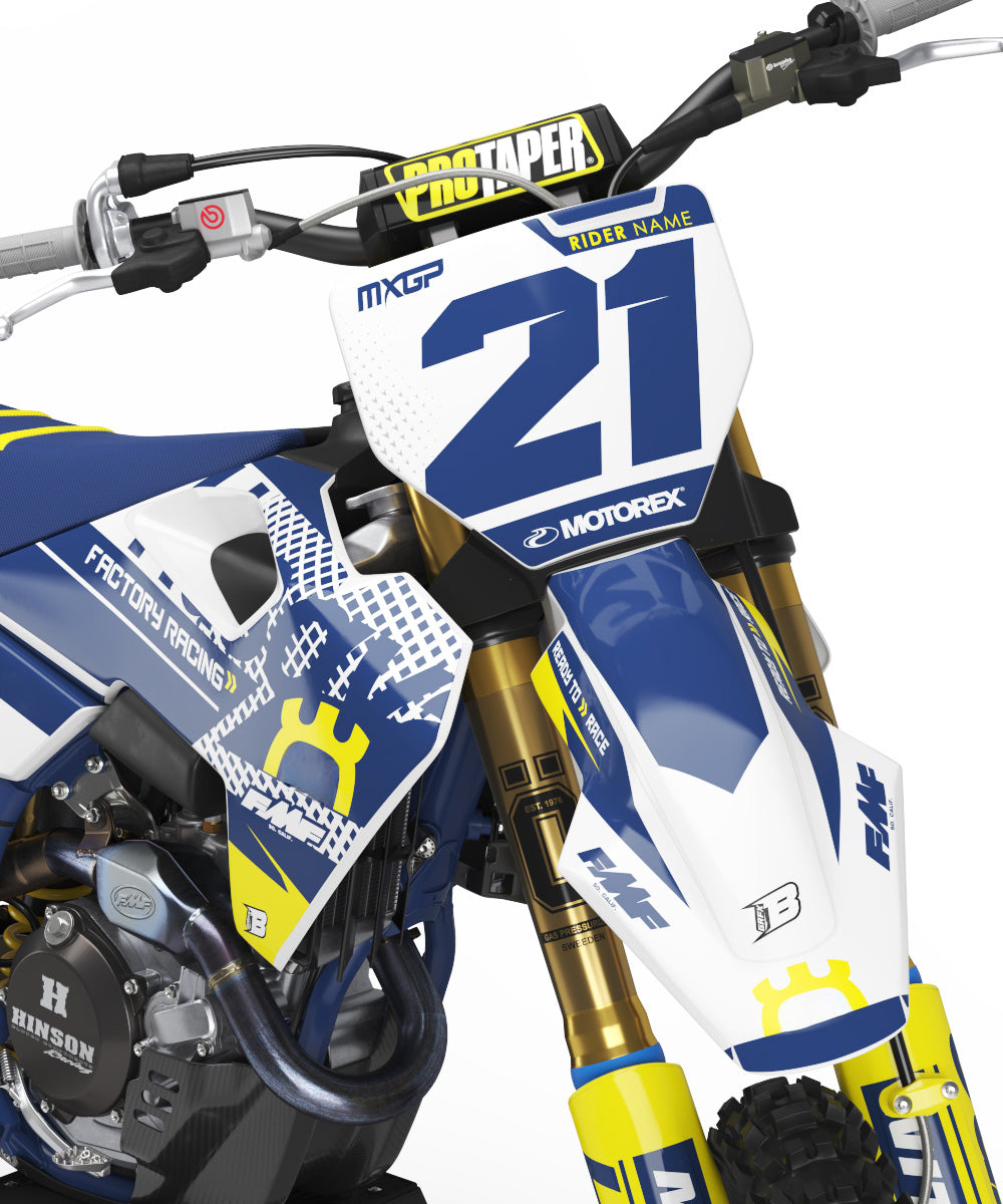 FULL GRAPHICS KIT FOR HUSQVARNA ''ACE WHITE'' DESIGN