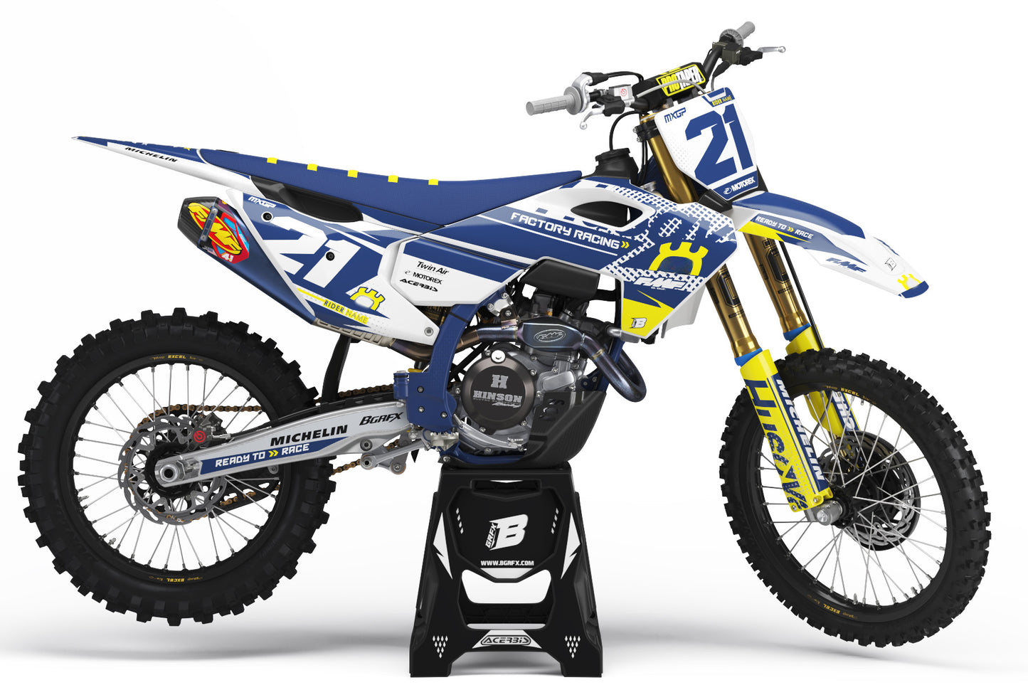 FULL GRAPHICS KIT FOR HUSQVARNA ''ACE WHITE'' DESIGN