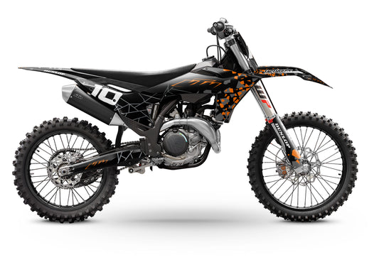 FULL GRAPHICS KIT FOR KTM ''CAMED ORANGE'' DESIGN