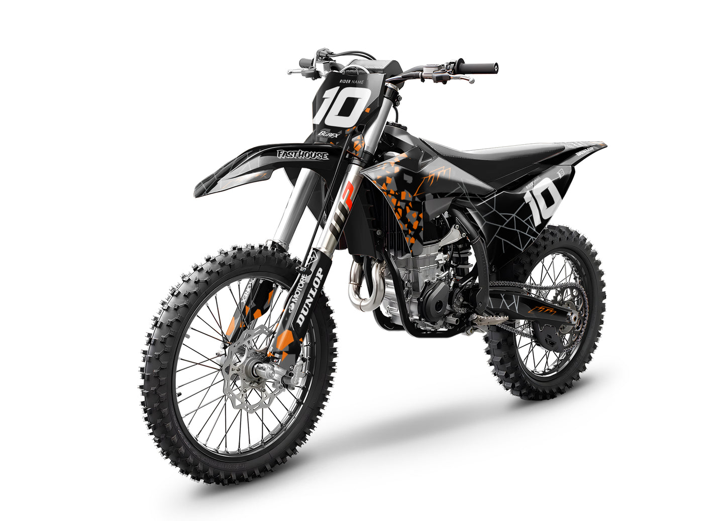 FULL GRAPHICS KIT FOR KTM ''CAMED ORANGE'' DESIGN