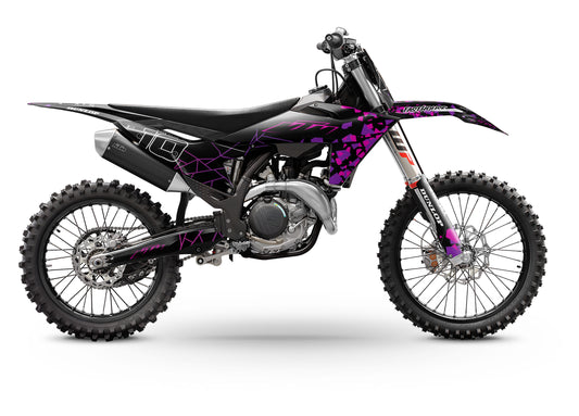 FULL GRAPHICS KIT FOR KTM ''CAMED PURPLE'' DESIGN