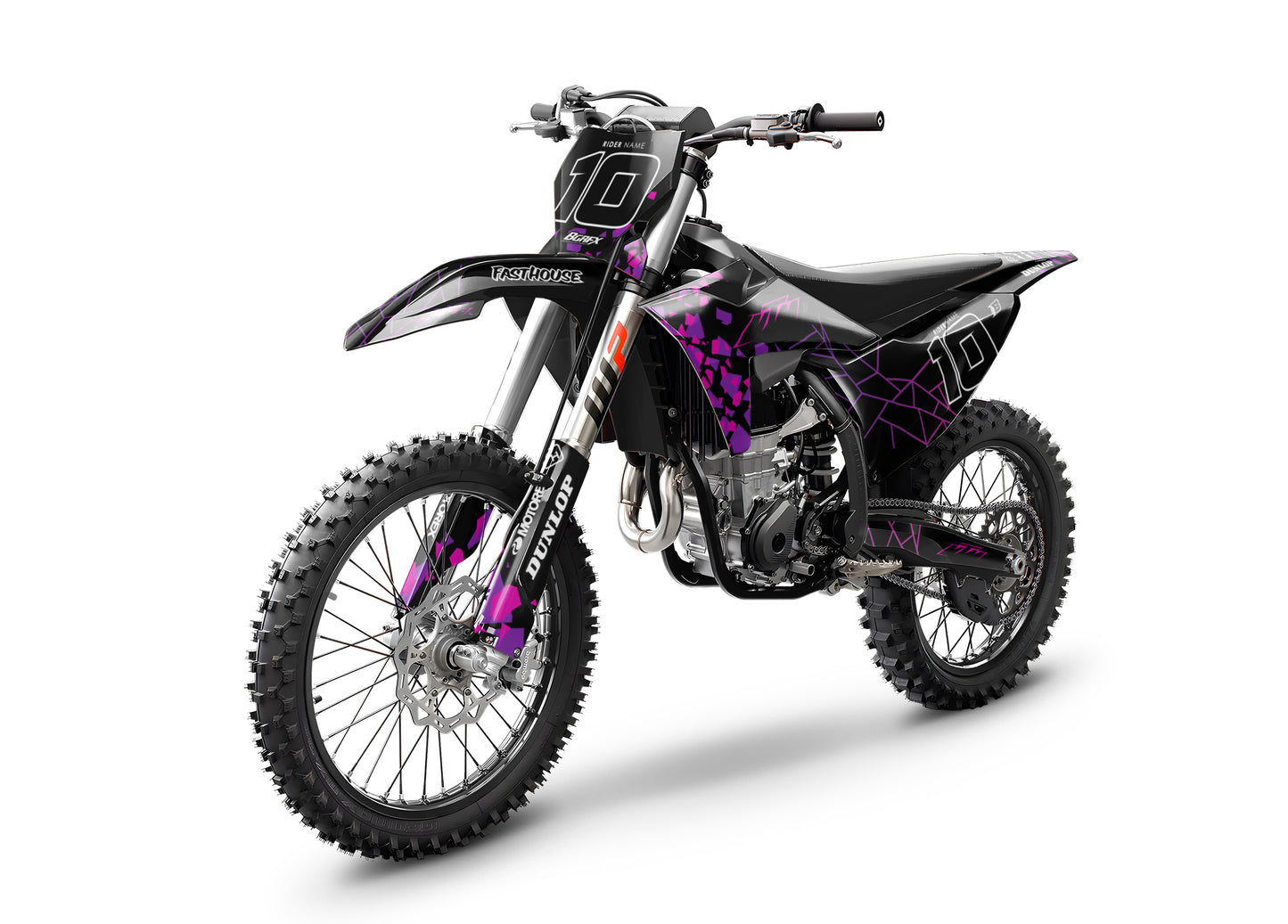 FULL GRAPHICS KIT FOR KTM ''CAMED PURPLE'' DESIGN