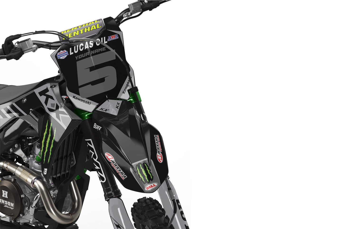 GRAPHICS KIT FOR KAWASAKI ''ATTACK GREY'' DESIGN