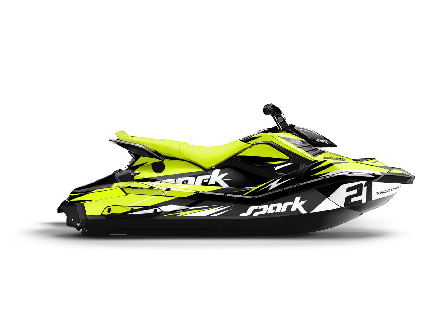 SEA-DOO SPARK 2014-2023 FULL GRAPHICS KIT "ATTACK FLUO" DESIGN