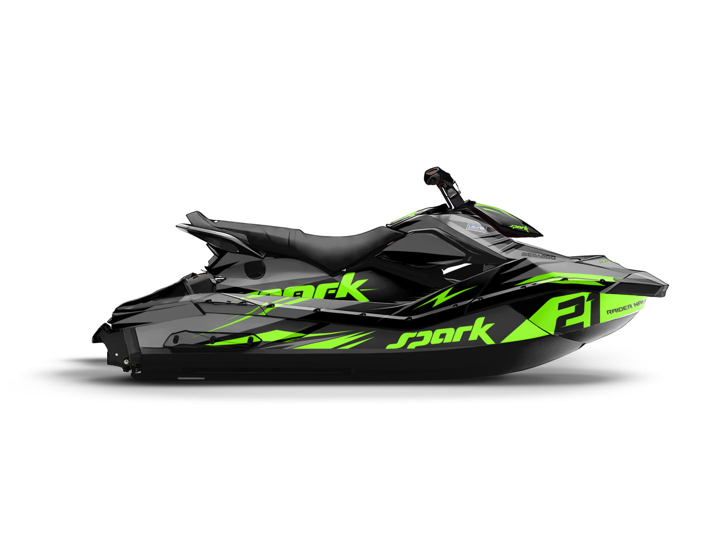 SEA-DOO SPARK 2014-2023 FULL GRAPHICS KIT "ATTACK GREEN" DESIGN
