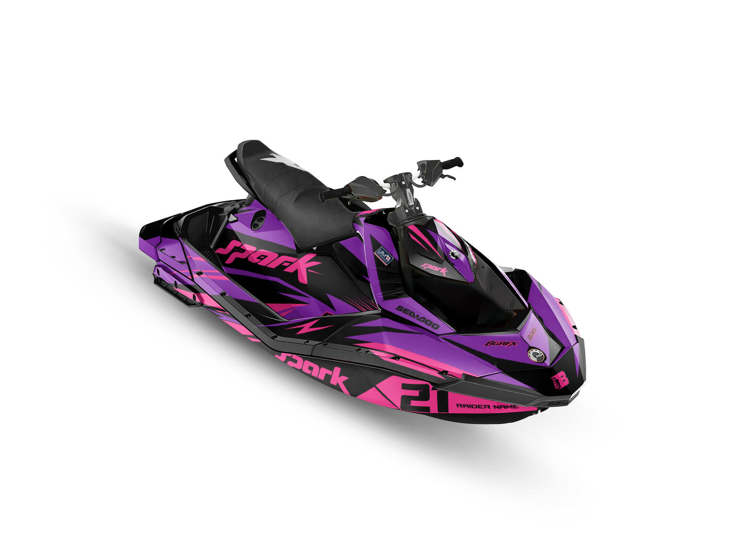 SEA-DOO SPARK 2014-2023 FULL GRAPHICS KIT "ATTACK PINK" DESIGN