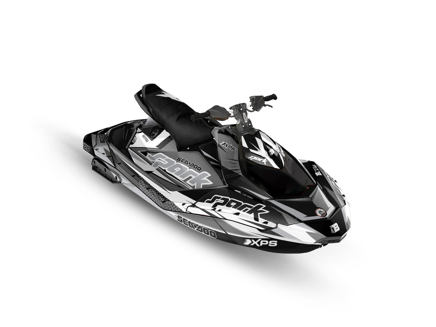 SEA-DOO SPARK 2014-2023 FULL GRAPHICS KIT "FACTORY V1 GREY" DESIGN