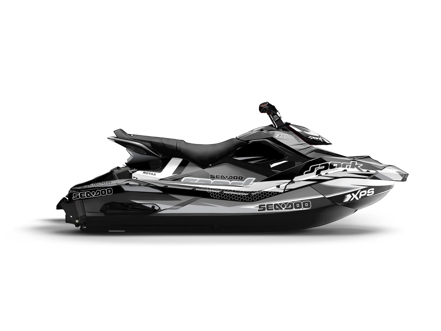 SEA-DOO SPARK 2014-2023 FULL GRAPHICS KIT "FACTORY V1 GREY" DESIGN