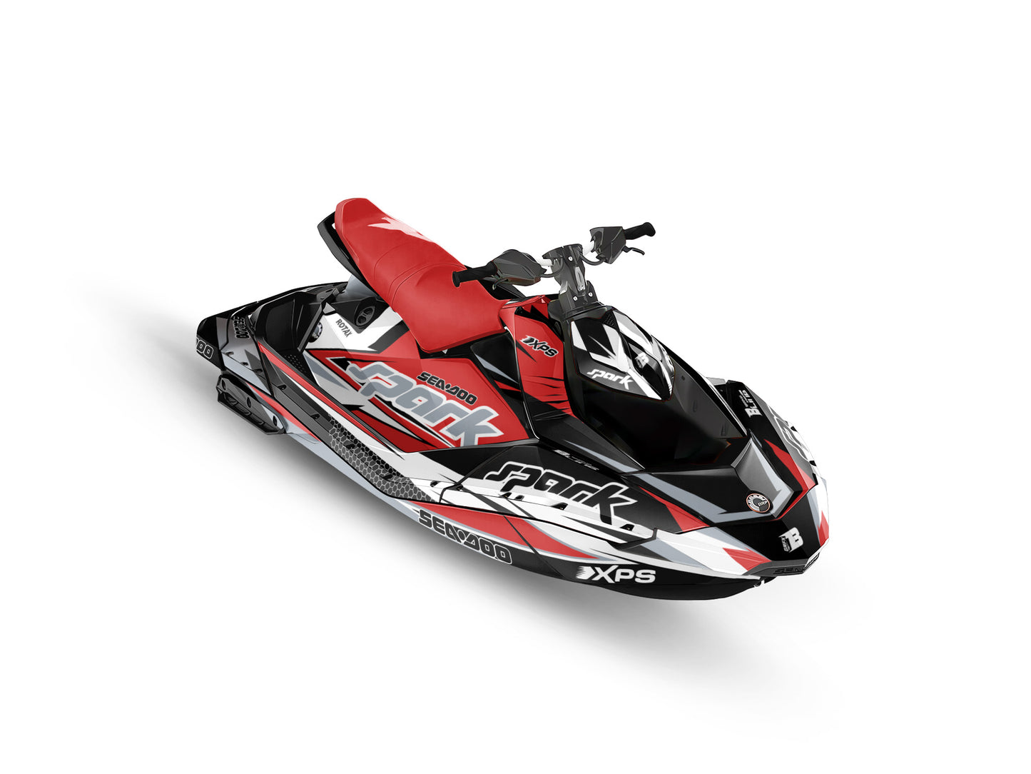 SEA-DOO SPARK 2014-2023 FULL GRAPHICS KIT "FACTORY V1 RED" DESIGN