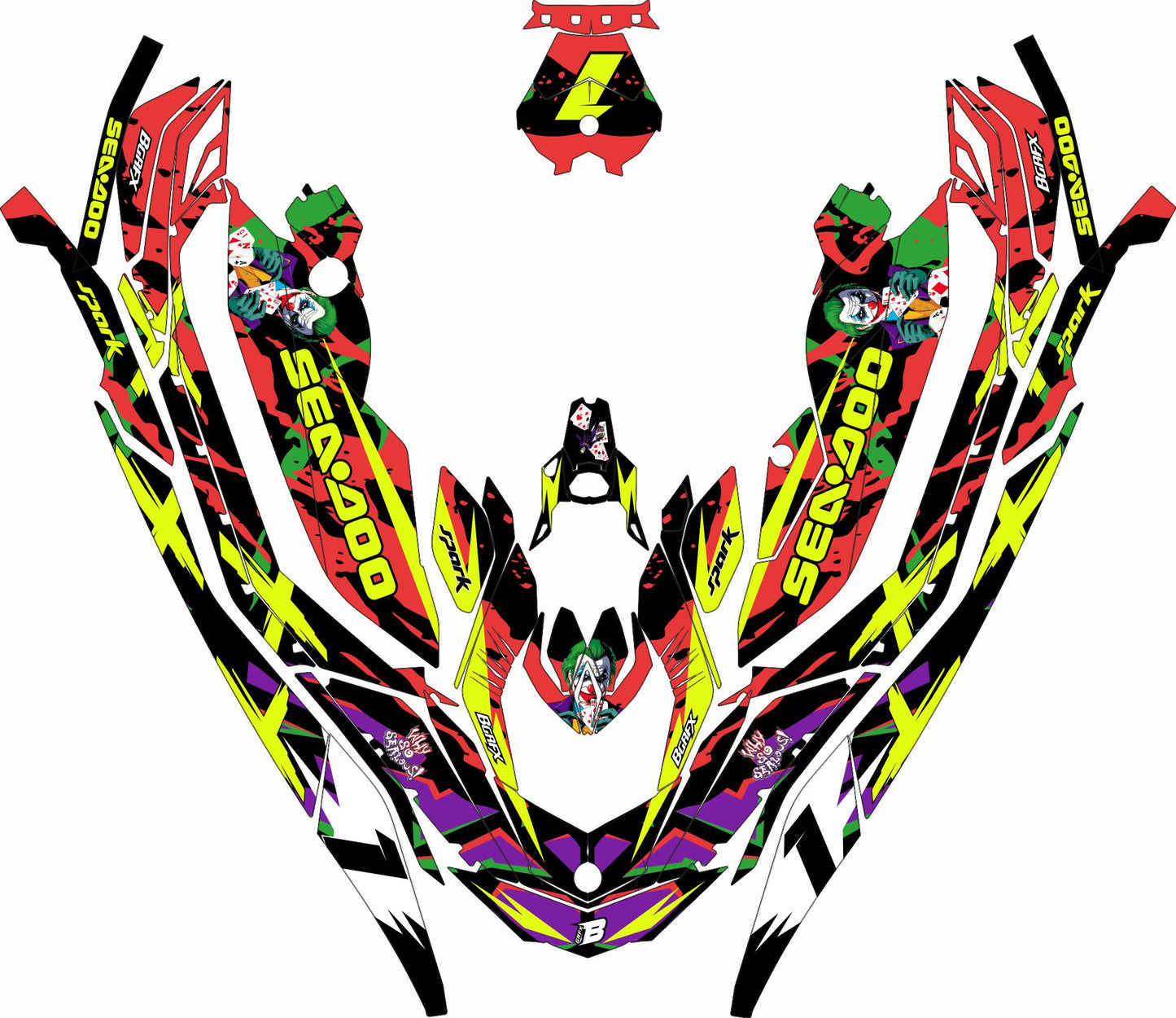 SEA-DOO SPARK 2014-2023 FULL GRAPHICS KIT "JOKER" DESIGN