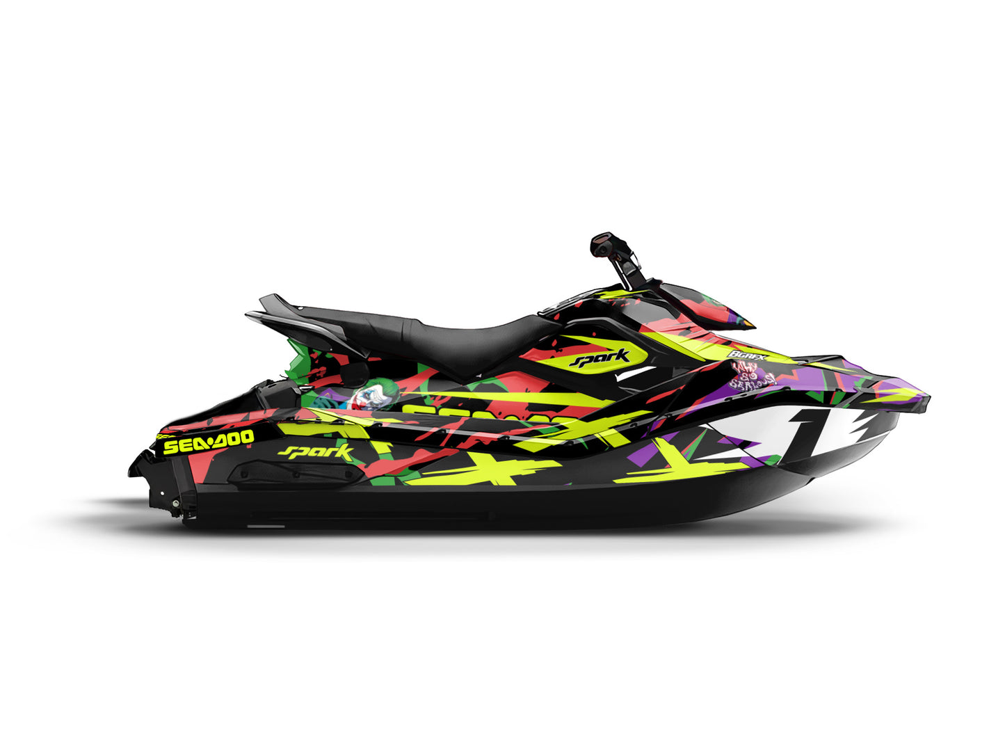 SEA-DOO SPARK 2014-2023 FULL GRAPHICS KIT "JOKER" DESIGN