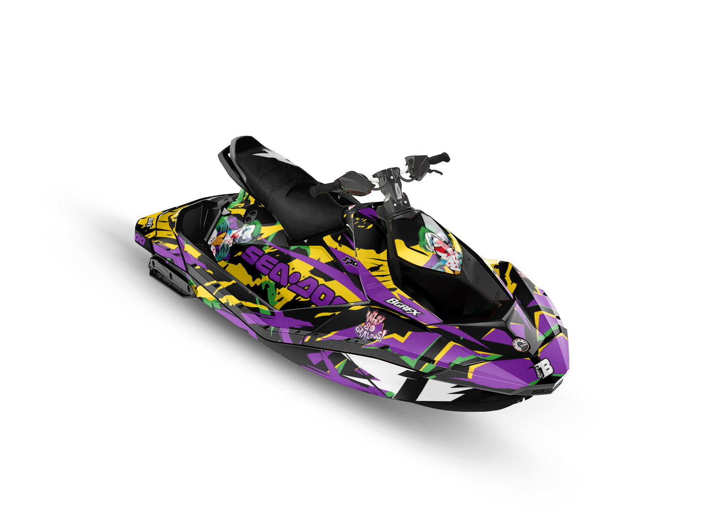SEA-DOO SPARK 2014-2023 FULL GRAPHICS KIT "JOKER YELLOW" DESIGN