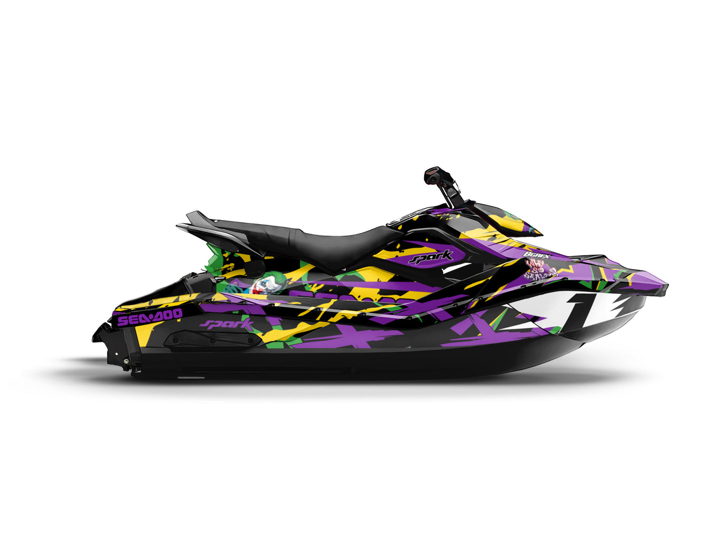 SEA-DOO SPARK 2014-2023 FULL GRAPHICS KIT "JOKER YELLOW" DESIGN