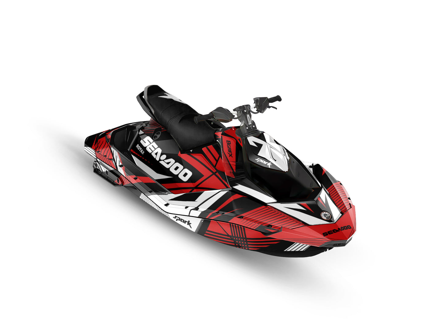 SEA-DOO SPARK 2014-2023 FULL GRAPHICS KIT "LINED RED" DESIGN