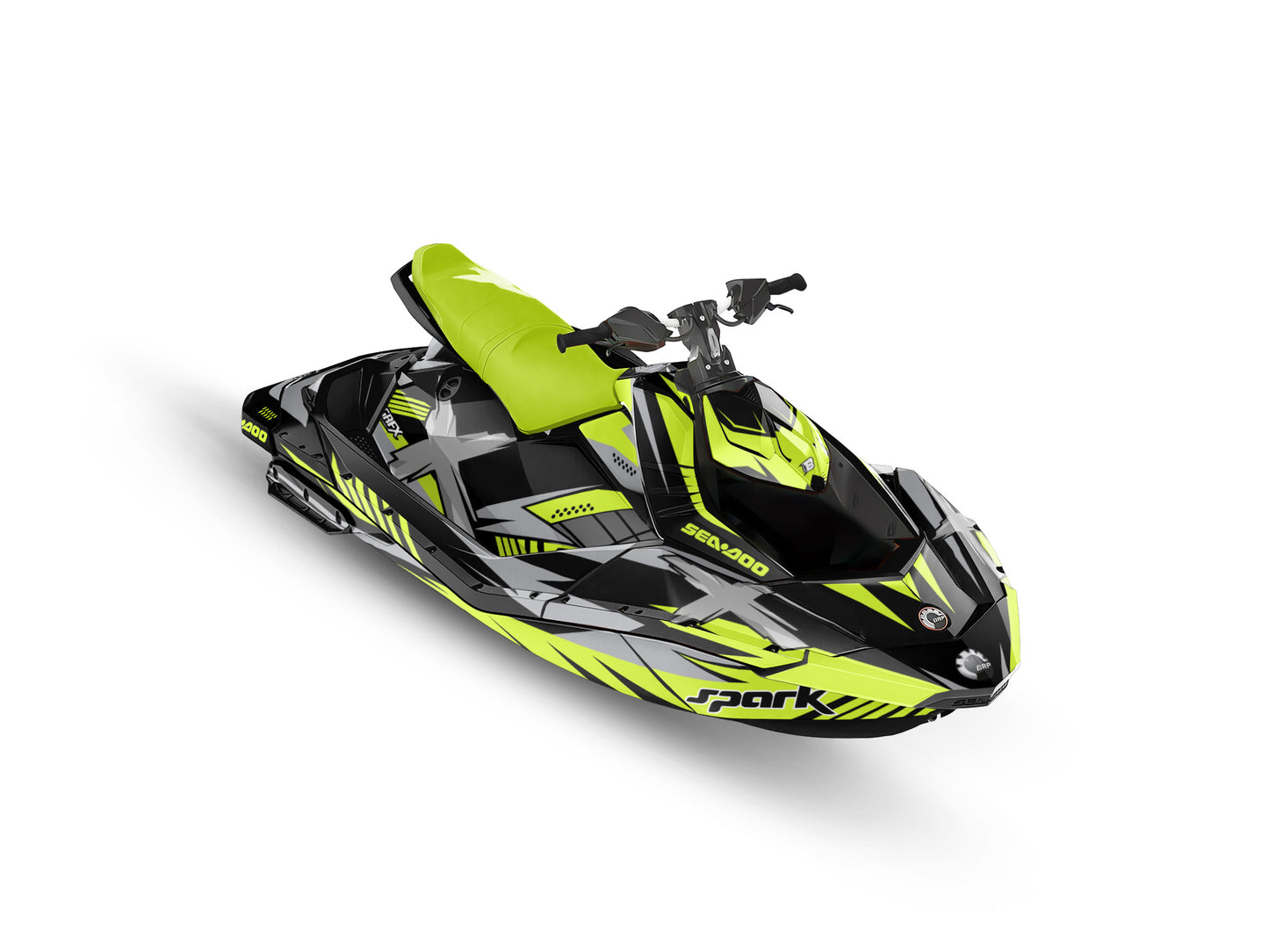 SEA-DOO SPARK 2014-2023 FULL GRAPHICS KIT "RACED LIME GREEN" DESIGN