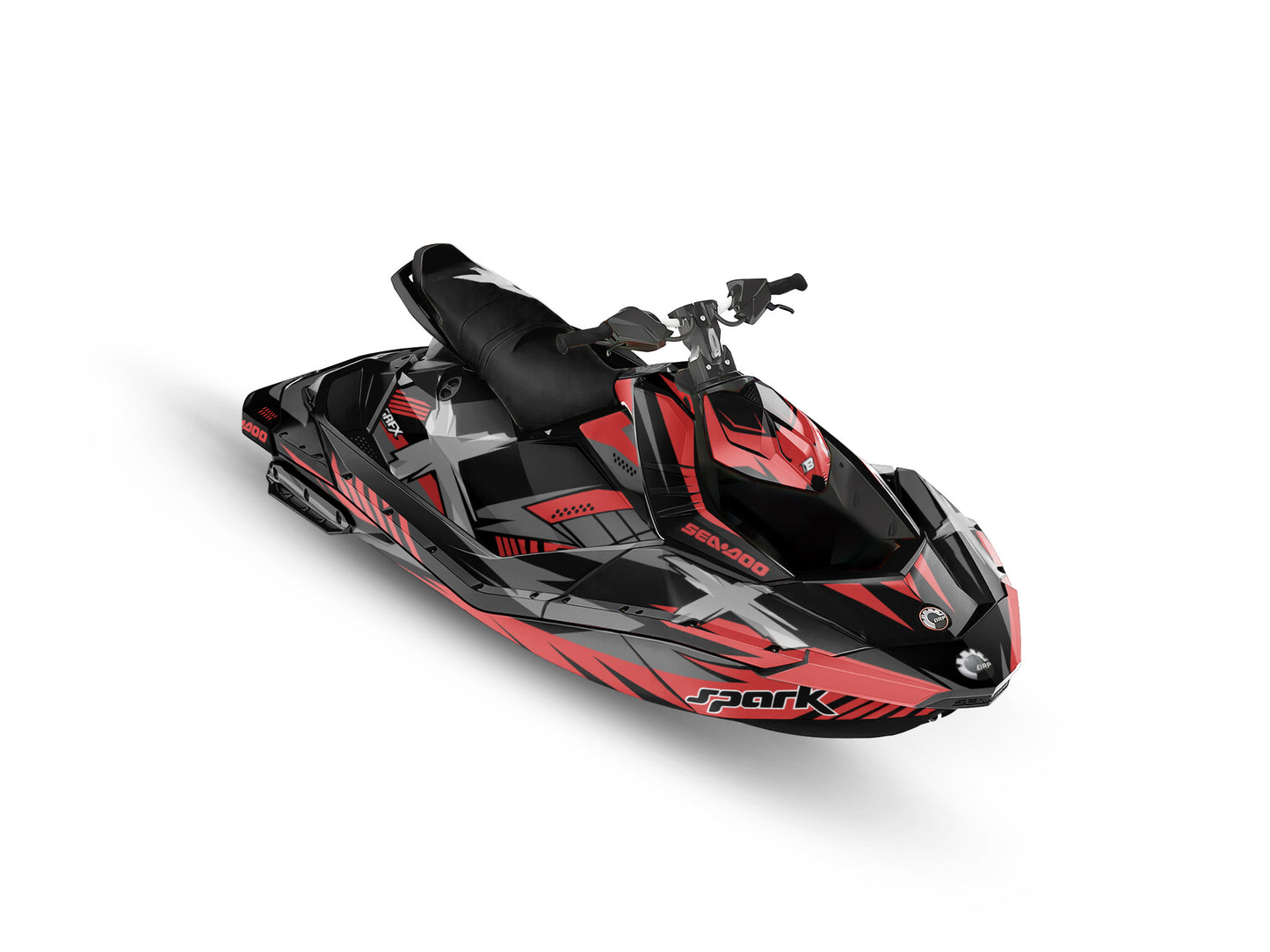 SEA-DOO SPARK 2014-2023 FULL GRAPHICS KIT "RACED RED" DESIGN