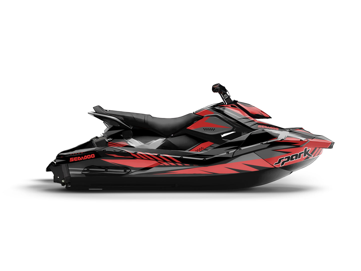 SEA-DOO SPARK 2014-2023 FULL GRAPHICS KIT "RACED RED" DESIGN