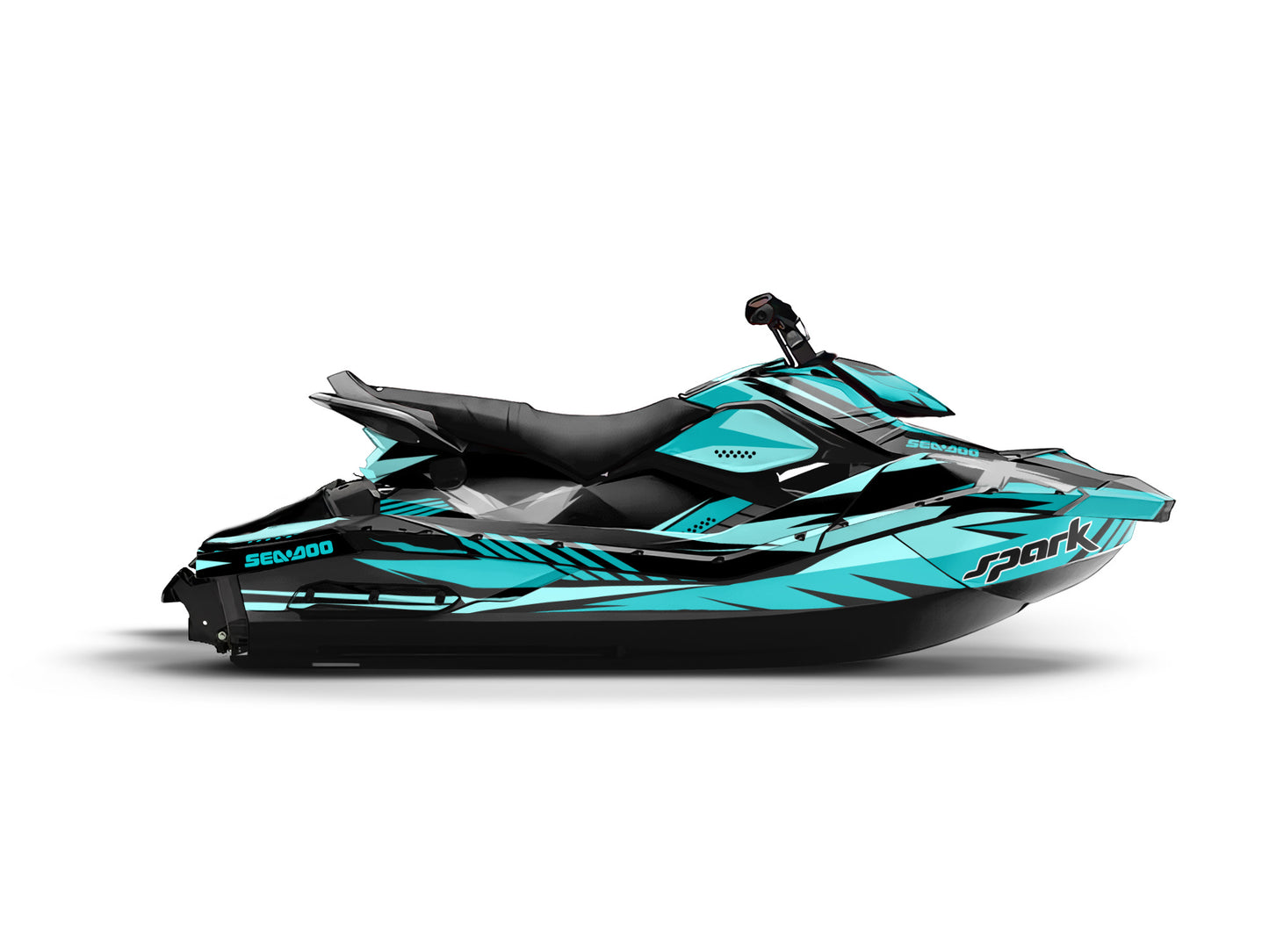 SEA-DOO SPARK 2014-2023 FULL GRAPHICS KIT "RACED TURQUOISE" DESIGN