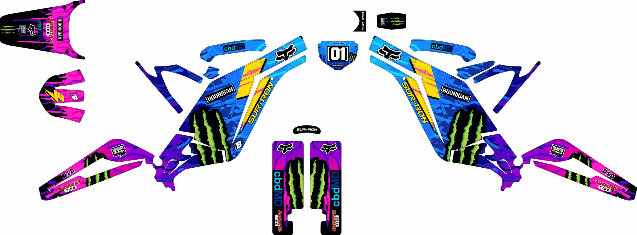SURRON FULL GRAPHICS KIT ''HOONIGAN RETRO'' DESIGN – bling graphix