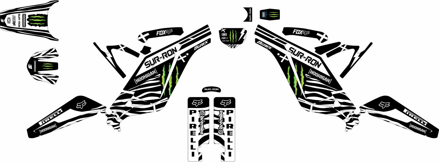 SURRON FULL GRAPHICS KIT ''HOONIGAN BLACK'' DESIGN