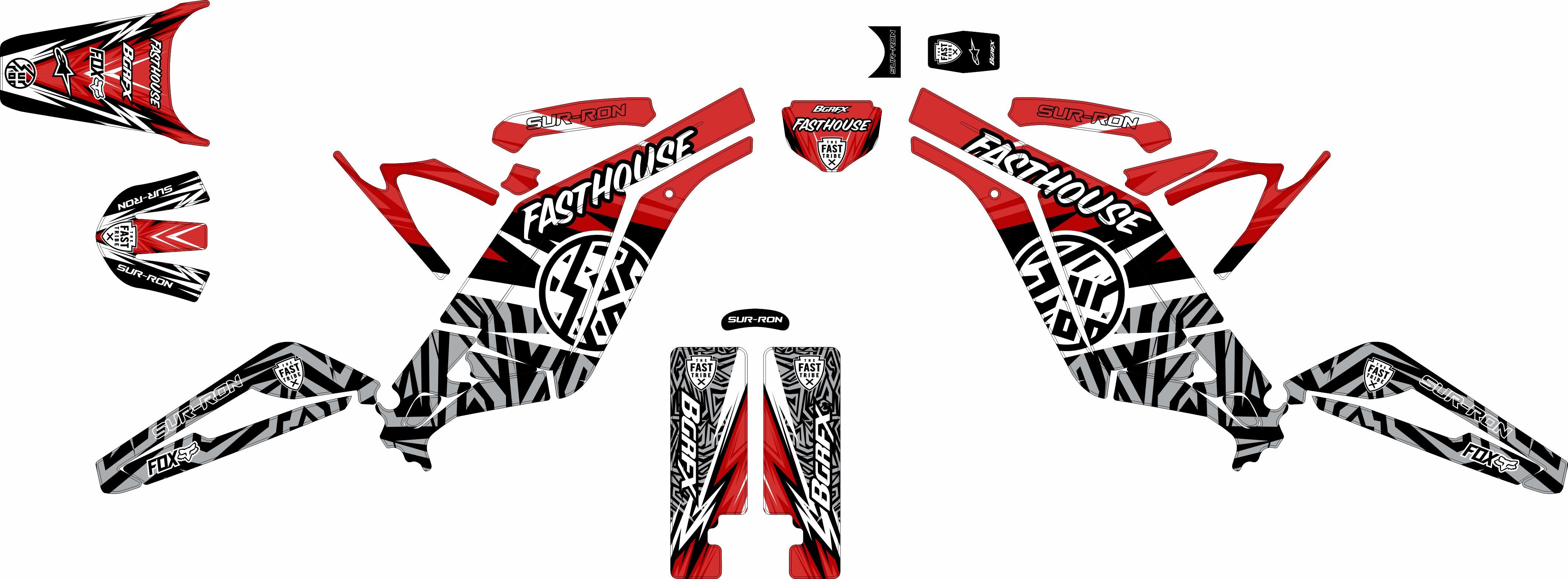 Bgrfx Graphics SURRON FULL GRAPHICS KIT ''PULSED RED'' DESIGN – bling graphix