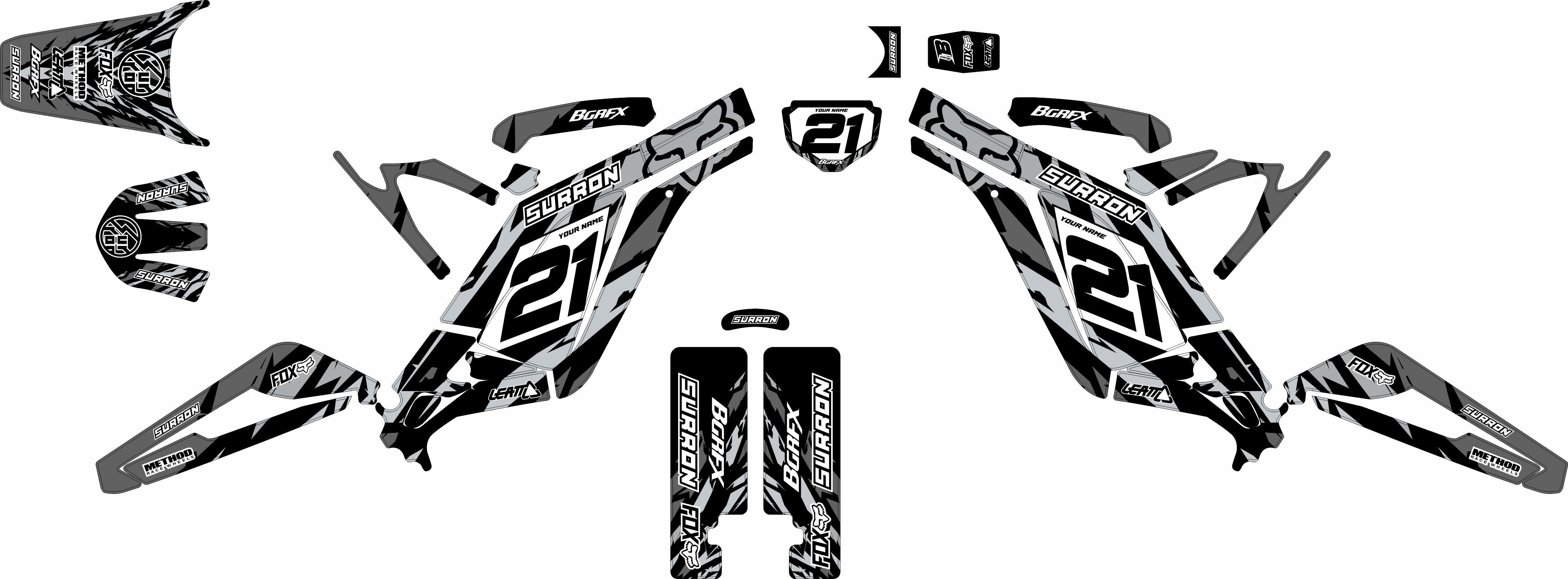 Bgrfx Graphics SURRON FULL GRAPHICS KIT ''RAVED GREY'' DESIGN – bling graphix